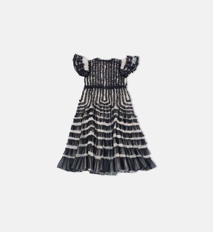 Tiered Ruffled Sheer Gown