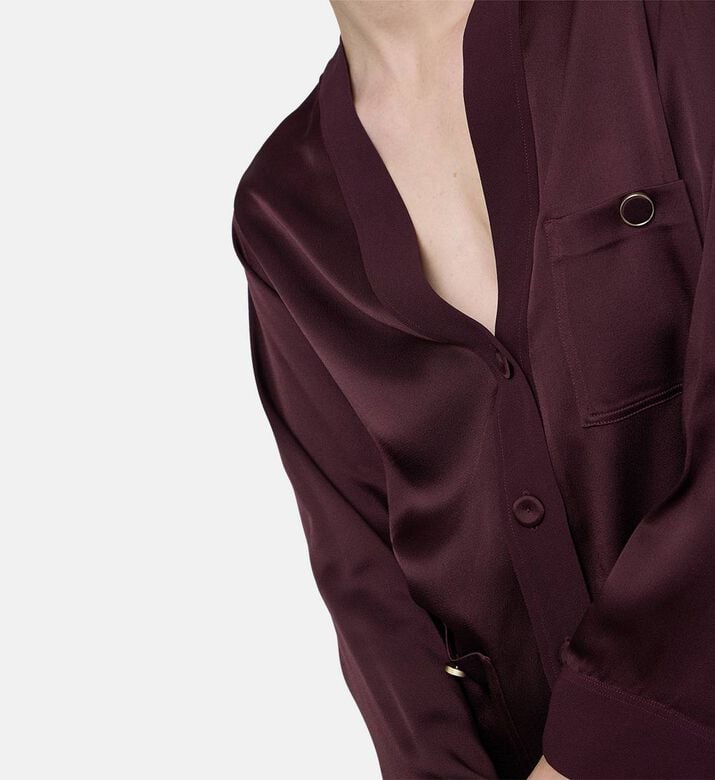 Forte-Forte Oversized Long-sleeve V-neck Jacket, Model View Forte-Forte Oversized Long-sleeve V-neck Jacket, Model View