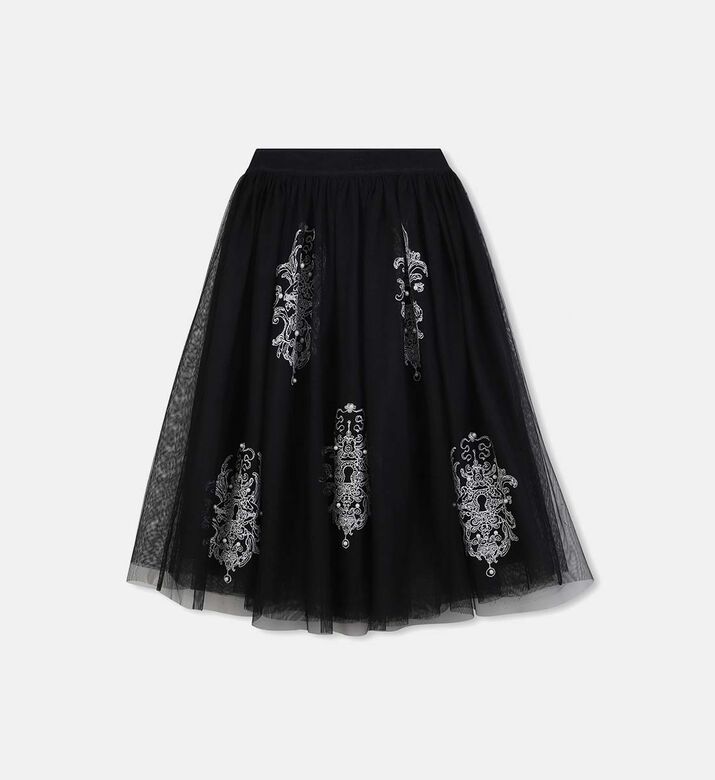 Flounce -embroidery Mesh Skirt Flounce -embroidery Mesh Skirt