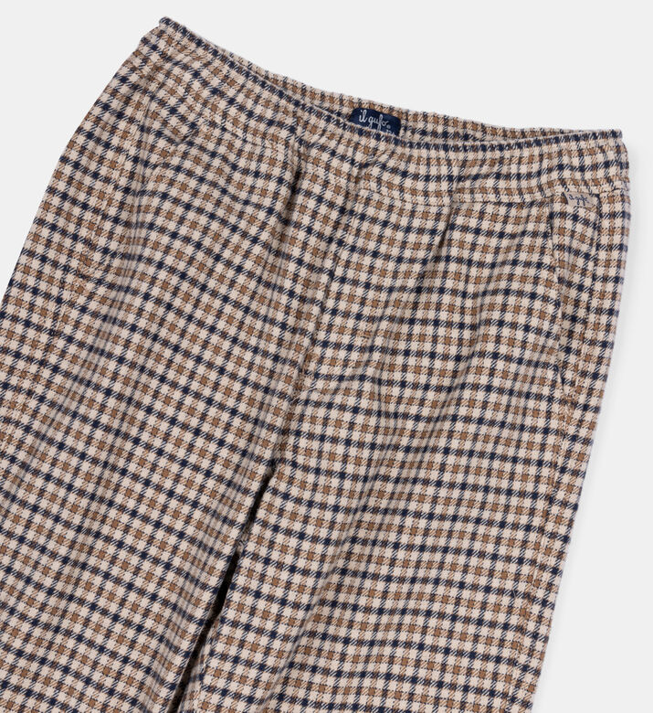 Cotton Plaid-check Trousers