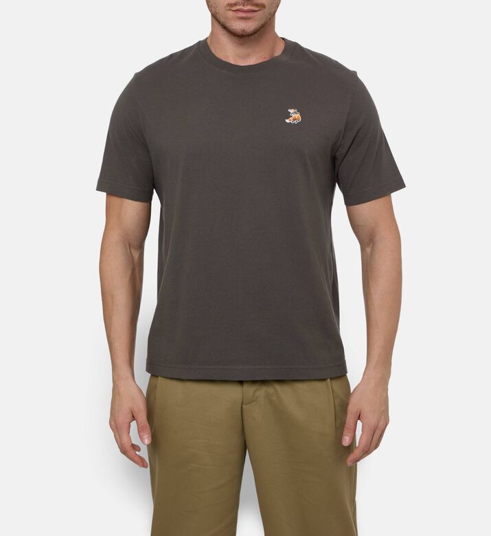 Maison Kitsune Embroidered Fox T-shirt, Black, M, Model View