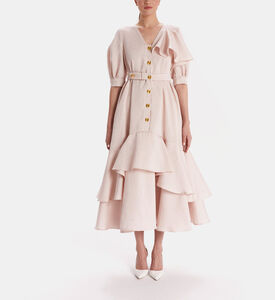 فستان واسع بأكمام منتفخة