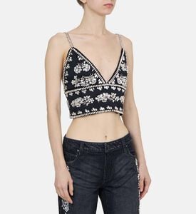 بلوزة كارلي بتصميم صدرية مطرزة