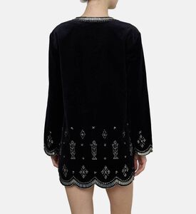 فستان هيلين مخملي قصير مطرز