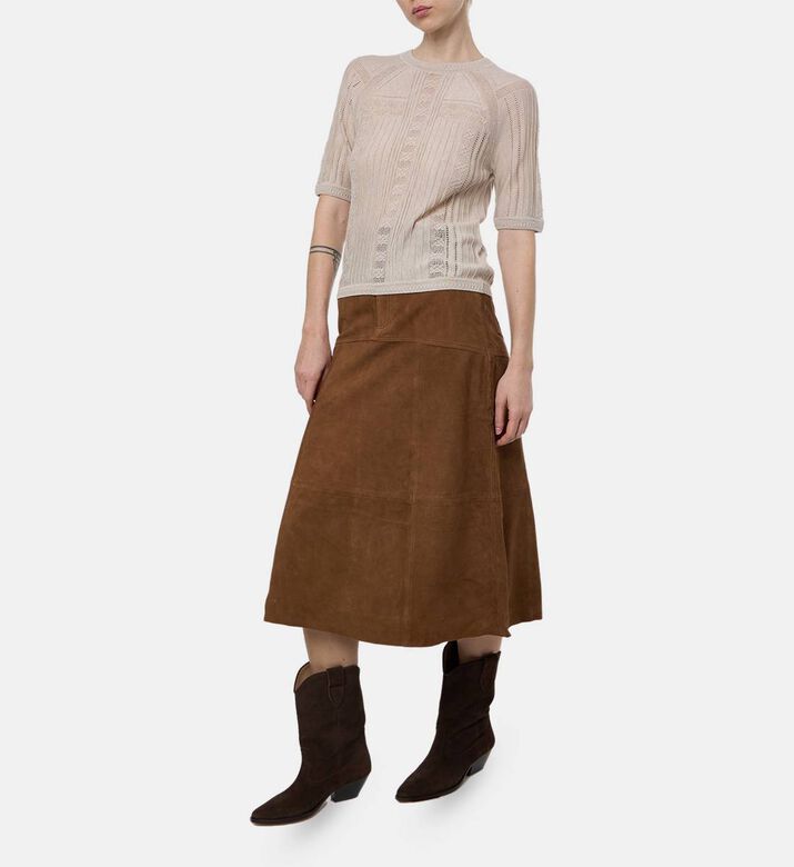 Ba and Sh Knit Button-down Cardigan, Light-beige, L, Model View