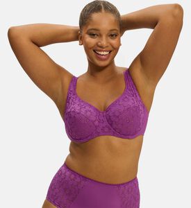 Floral French Lace Plunging Half Cup Bra