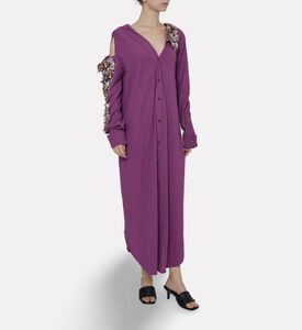 Dalia Al Azem Floral-sequined Maxi Shirt-dress, Model View