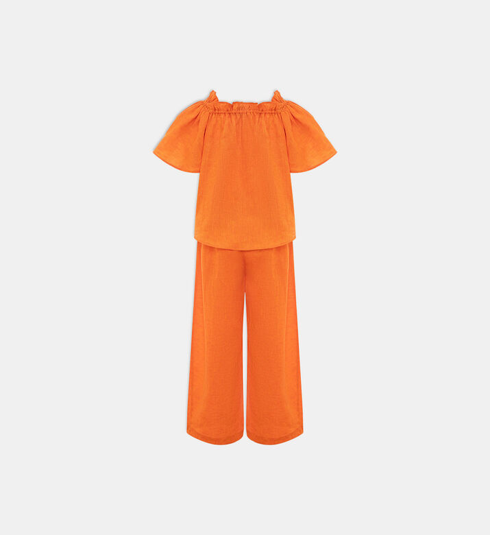 Alia Linen Blouse Trousers Set