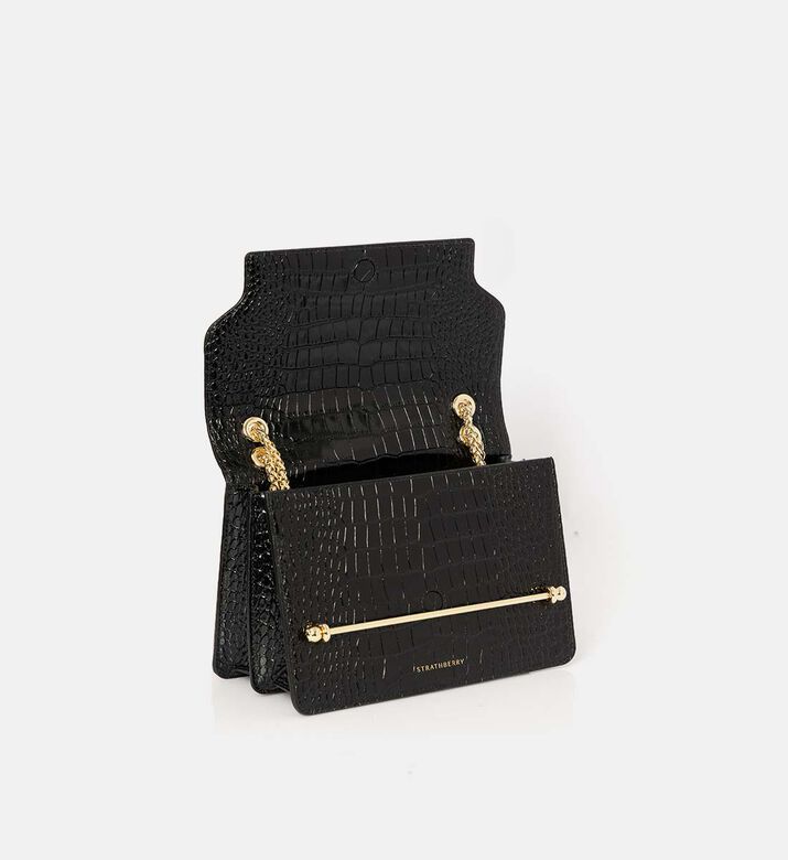 Strathberry Croc-embossed Leather Shoulder Bag, Packshot View