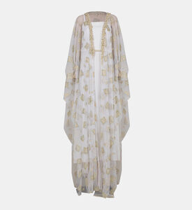 Embellished Tulle Satin Kaftan Embellished Tulle Satin Kaftan