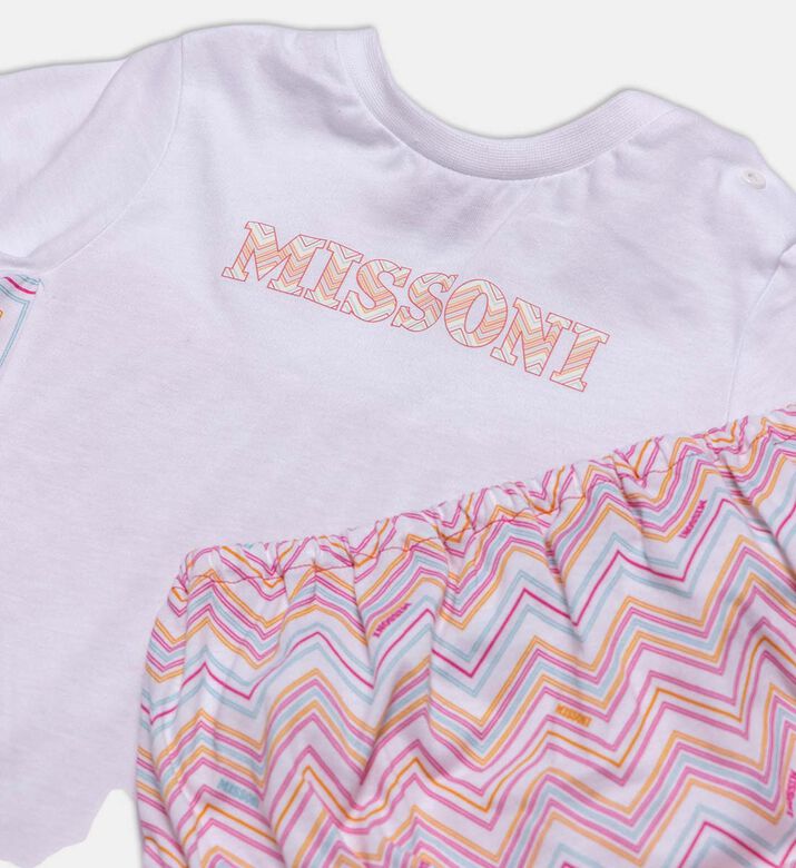 Front Logo-print Chevron Print Set