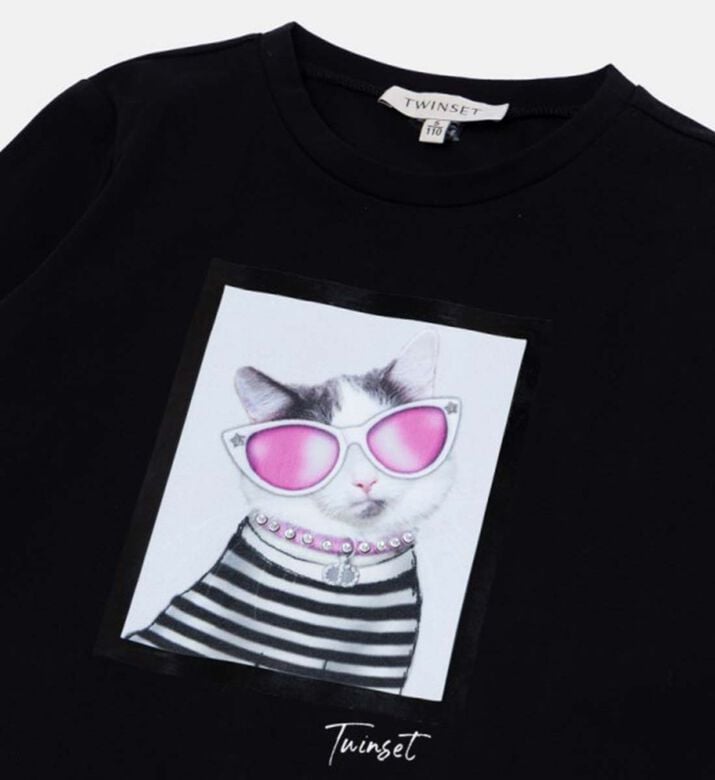 Rhinestone Printed T-shirt Rhinestone Printed T-shirt