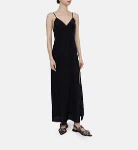 Side Slit V-neck Dress