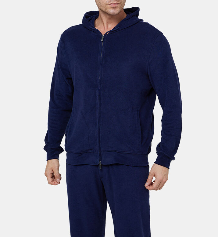 سويت شيرت قطن بغطاء رأس بسحاب