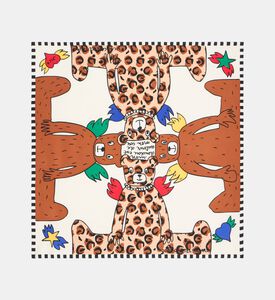 Galeries Lafayette Abstract Print Silk Scarf, Packshot View