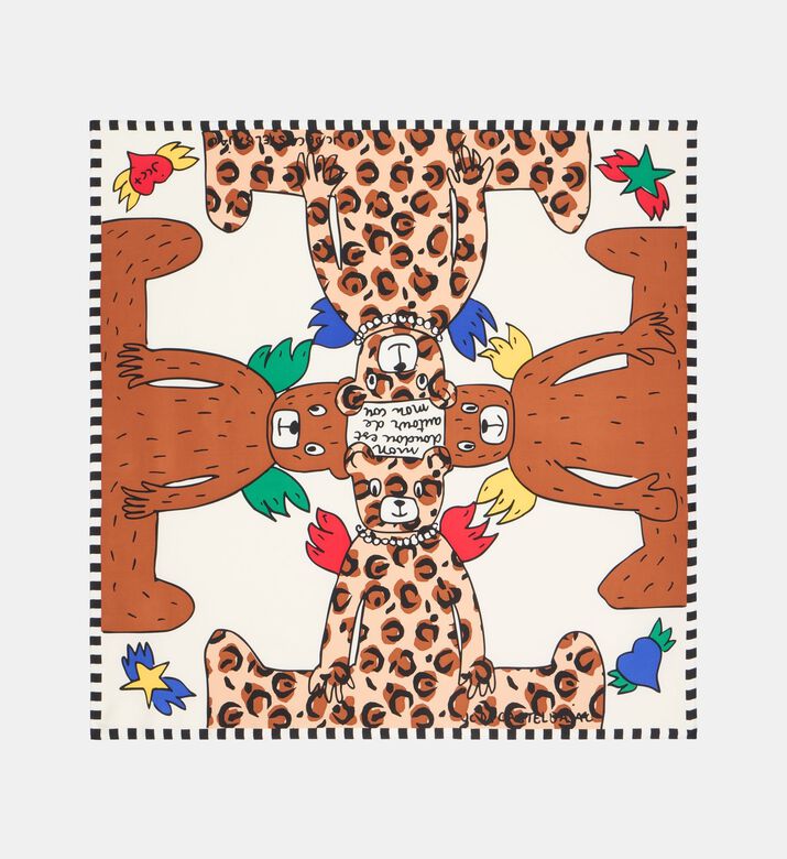 Galeries Lafayette Abstract Print Silk Scarf, Packshot View