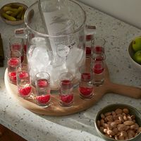 Paddle Vodka Serving Set & Oak Paddle L38.5cm Clear