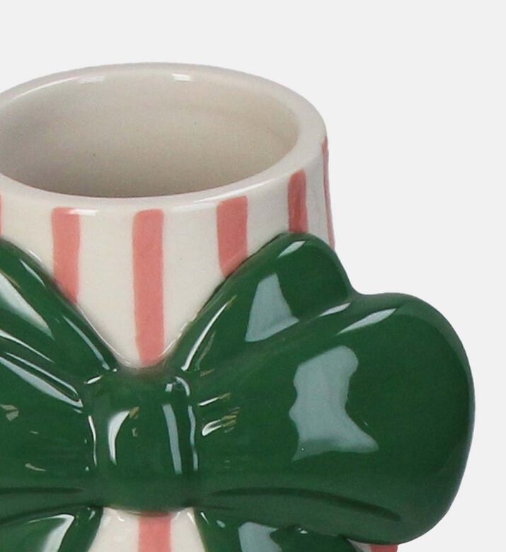 Bow Striped Stoneware Vase
