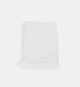 Home Deco and More Swan Fringe Lace Cotton Throw, Packshot View