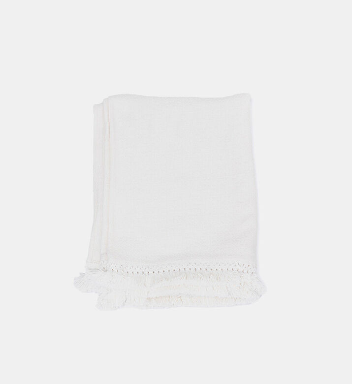 Home Deco and More Swan Fringe Lace Cotton Throw, Packshot View