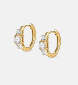 أقراط فضية ذهب أصفر كولور وايف زركونيا مكعبة