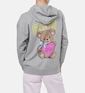 Ganni Oversized Zip Closure Hoodie, Model View