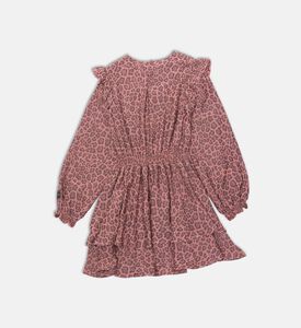 Animal-print Long-sleeve Dress