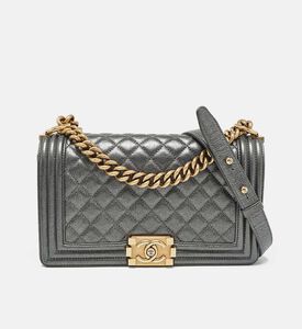 حقيبة جلد عجل معدنية مبطنة