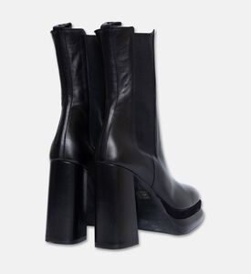 Albano High Platform Heel Suede Boots, Black, Eu-40, Packshot View