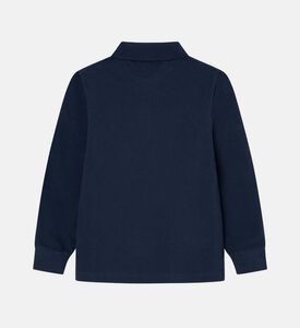 قميص بولو قطني بشريط الشعار