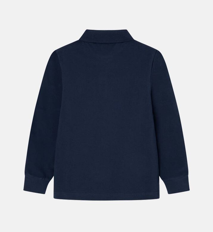 قميص بولو قطني بشريط الشعار