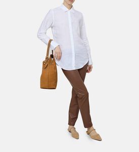 قميص كتان بقصة مستقيمة