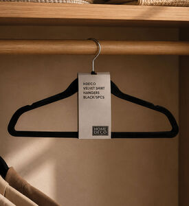 Home Deco and More Velvet Shirt Hangers 5-piece Set, Packshot View