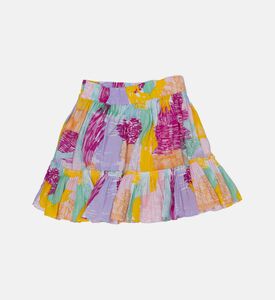 Multicolored Flared Mini Skirt