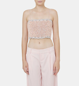 بلوزة سيريسي مرصعة بأشرطة سباغيتي