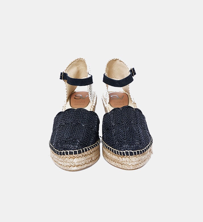 Scalloped-trim Wedge Sandals Scalloped-trim Wedge Sandals