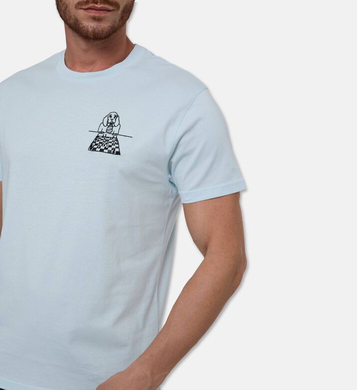 Maison Labiche Chess Dog Embroidered T-shirt, Model View