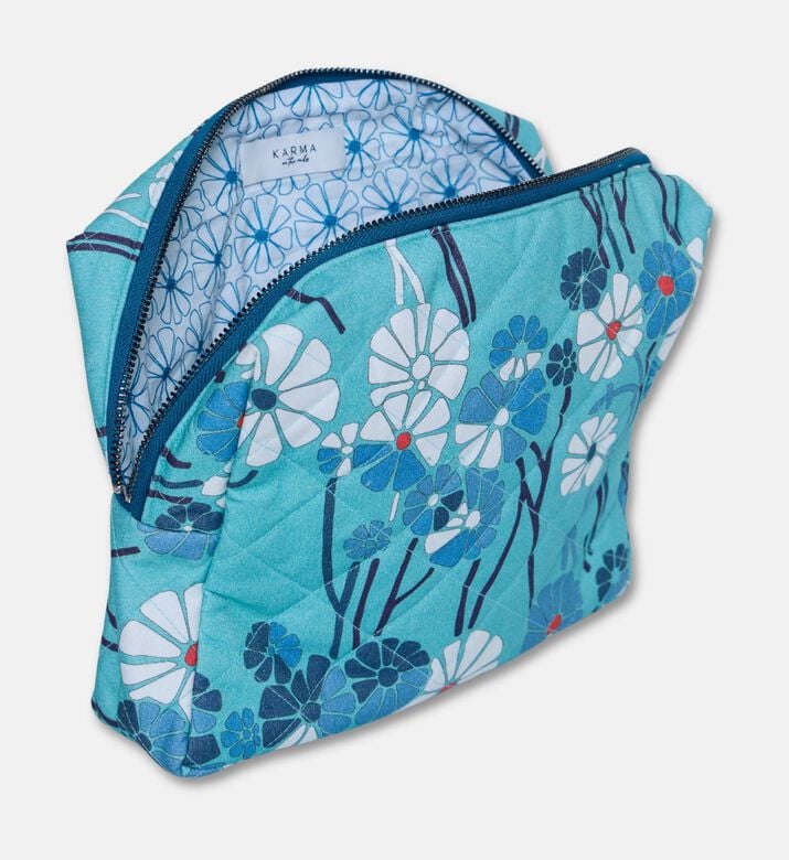 Karma on the Rocks Kiku Aqua Cotton Medium Pouch, Packshot View