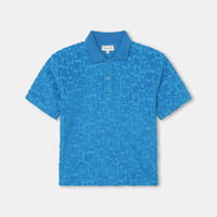 Terry Towel Jumbled Logo Polo Shirt