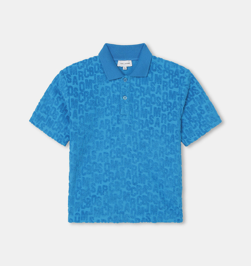Terry Towel Jumbled Logo Polo Shirt