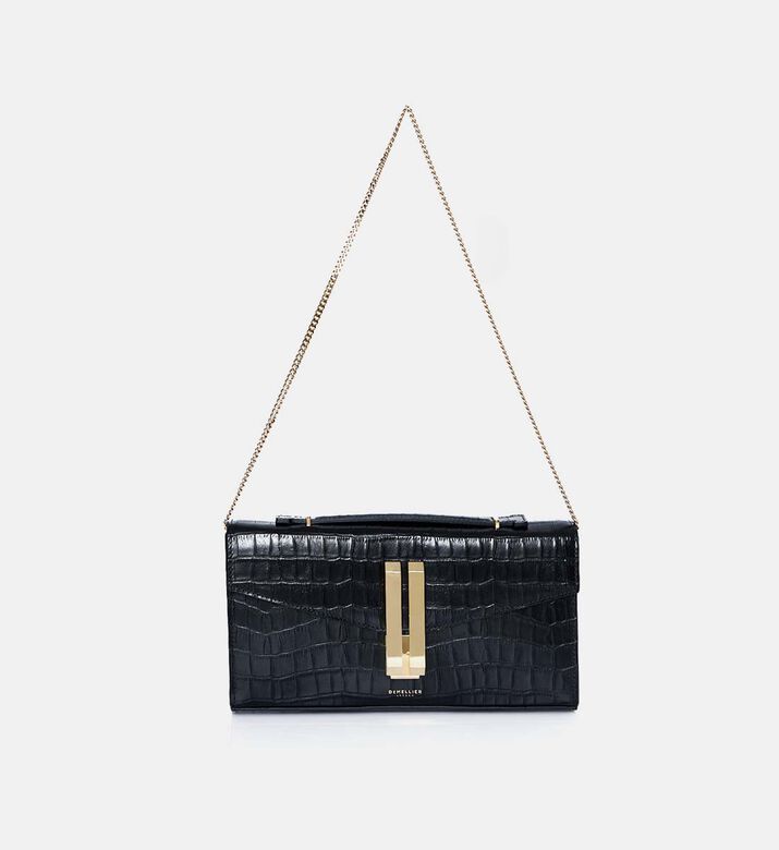 Croc-embossed Oblong Bag