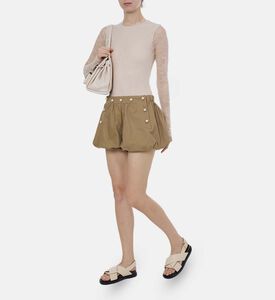 شورت منتفخ بخصر عالٍ وطيّات