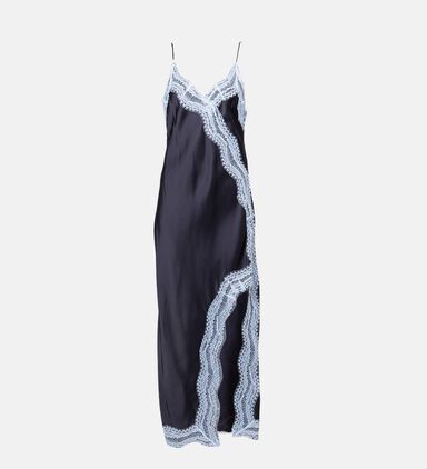 Satin Lace Detail Dress