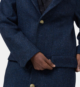 Wool Blend Flap Pockets Coat
