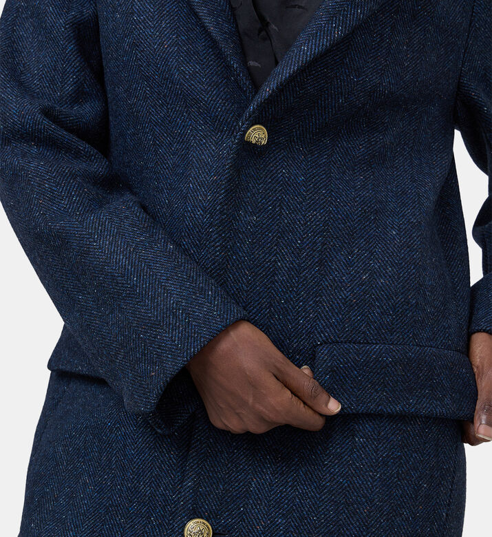 Wool Blend Flap Pockets Coat