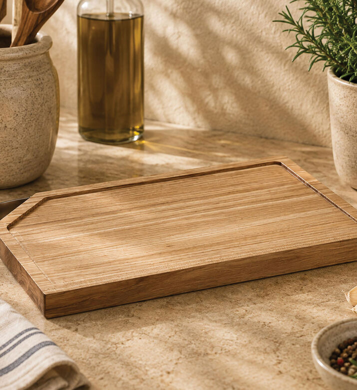Rosle Elm Wood Chopping Board, Silver, 36cm, Packshot View