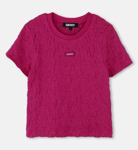 تيشيرت بأكمام قصيرة بنسيج وافل