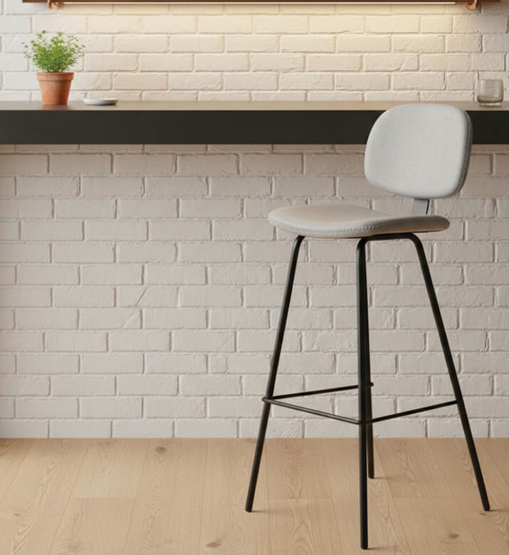 Home Deco and More Nappo Metal Bar Chair, Dark-grey, Packshot View