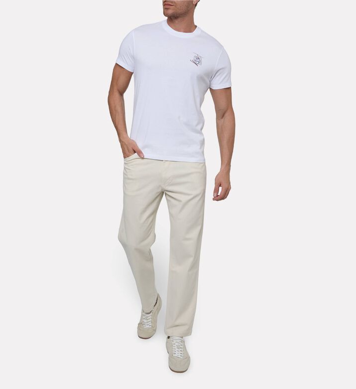 Maison Labiche Popincourt Skier-embroidery T-shirt, Model View