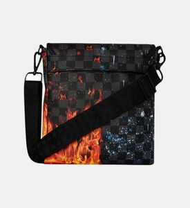 Fire-and-ice Shark Messenger Bag